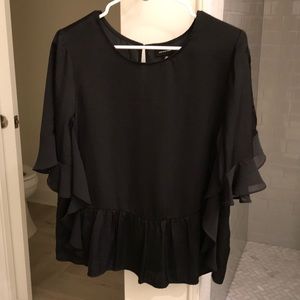 Black ruffle top